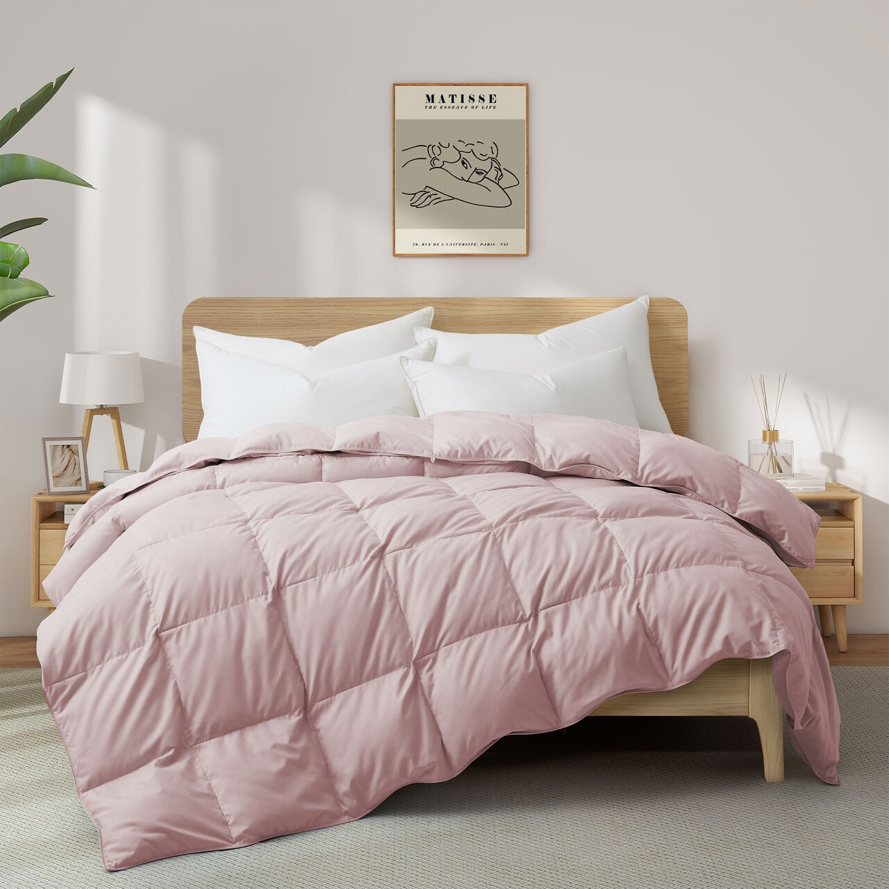 Puredown White Goose Down Comforter Lightweight Duvet Insert Twin Queen King